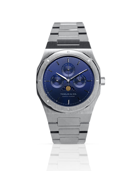 Celestial Calendar Steel/Midnight Blue